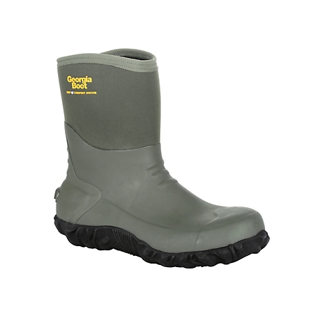 UFROGE Rubber Work Boot for Men, Outdoor Durable Waterproof Mid