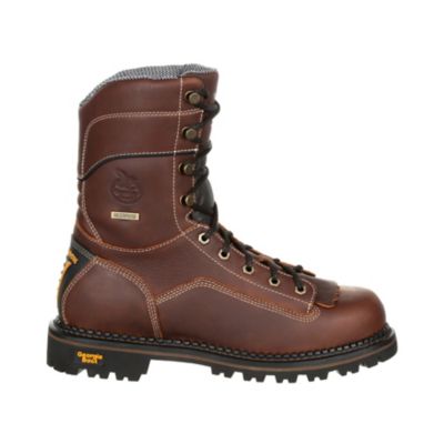 Image showing  Men's Low Heel Round Toe Waterproof Logger Work Boots, 9 in.