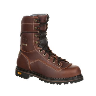 Georgia Boot Men's Low Heel Round Toe Waterproof Logger Work Boots, 9 in.