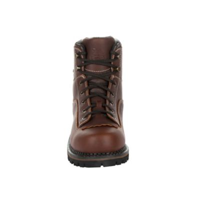 Image showing 3 th Georgia Boot Men's Amp LT Logger Low Heel Waterproof Work Boots, Brown