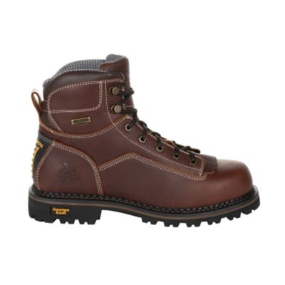 Image showing 4 th Georgia Boot Men's Amp LT Logger Low Heel Waterproof Work Boots, Brown