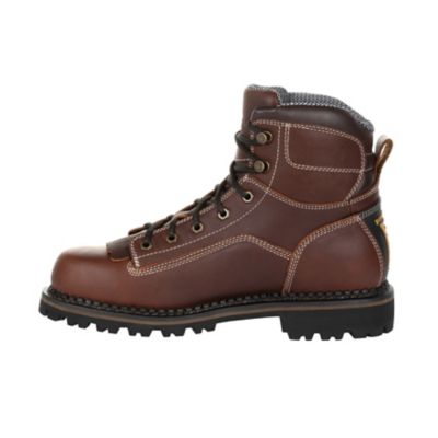 Image showing 6 th Georgia Boot Men's Amp LT Logger Low Heel Waterproof Work Boots, Brown