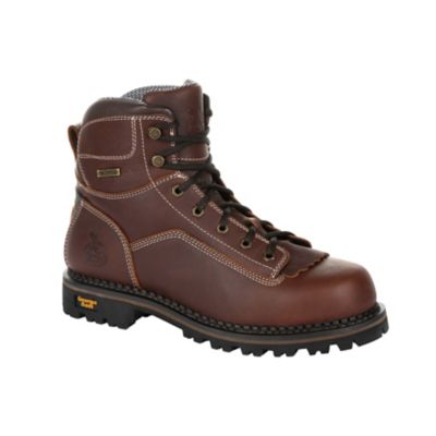 Georgia Boot Men's Amp LT Logger Low Heel Waterproof Work Boots, Brown