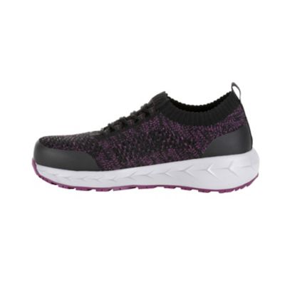 Image showing 5 th Rocky Work-Knit LX Athletic Work Shoes, Alloy Toe, Black/Purple