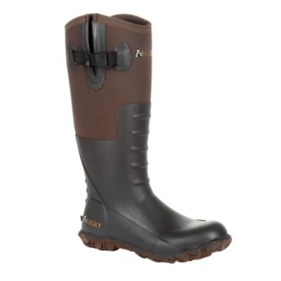 Rocky Women's Core Chore Waterproof Rubber Outdoor Boots, Dark Brown