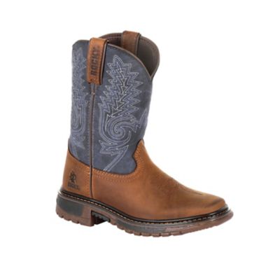 Rocky Unisex Kids' FLX Ride Western Boots, Denim Brown