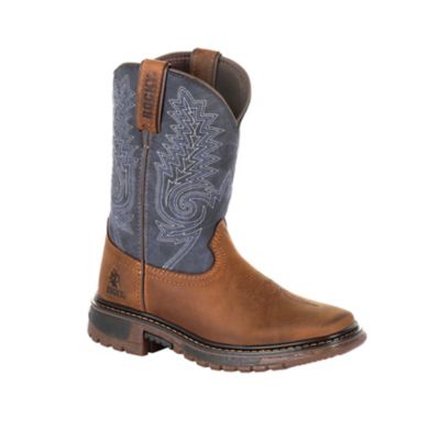 Rocky Boys' FLX Ride Western Boots, Denim Brown