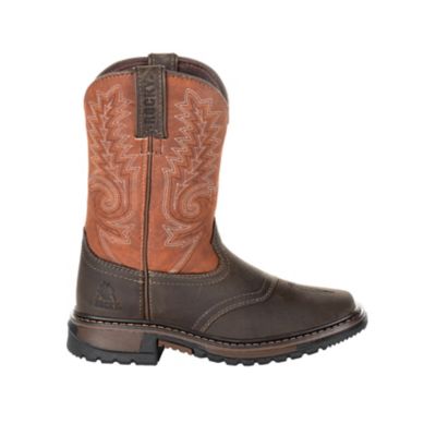 Image showing 6 th Rocky Unisex Kids' FLX Ride Western Boots, Dark Chocolate/Burnt Orange
