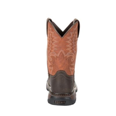 Image showing  Boys' FLX Ride Western Boots, Dark Chocolate/Burnt Orange
