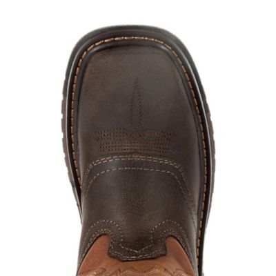 Image showing  Boys' FLX Ride Western Boots, Dark Chocolate/Burnt Orange