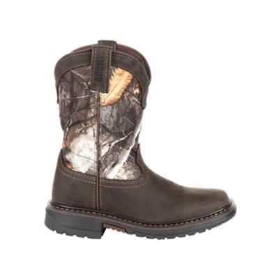 Image showing 6 th Rocky Boys' FLX Ride Waterproof Western Boots, Brown Realtree Camo