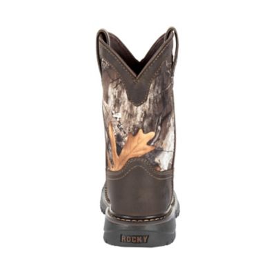 Image showing  Boys' FLX Ride Waterproof Western Boots, Brown Realtree Camo