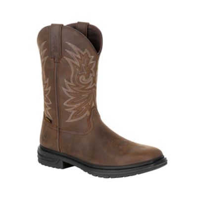 Rocky Men's WorkSmart Composite Toe Waterproof Western Boots, Brown