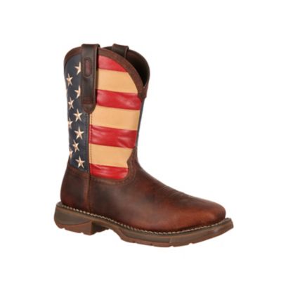 Image showing  Men's Rebel Steel Toe Work Boots, Dark Brown/Union Flag