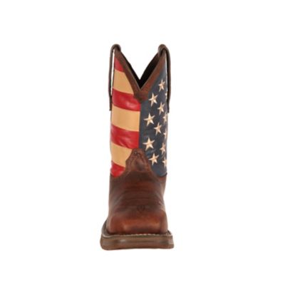Image showing  Men's Rebel Steel Toe Work Boots, Dark Brown/Union Flag