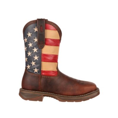 Image showing  Men's Rebel Steel Toe Work Boots, Dark Brown/Union Flag