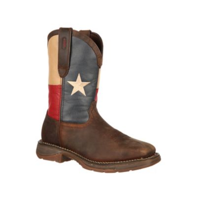 Durango Men's Rebel Texas Flag Work Boots, Dark Brown