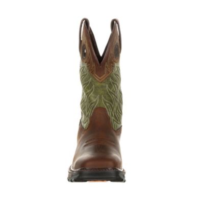 Image showing  Men's Maverick XP Waterproof Western Work Boots, Oiled Brown and Forest Green
