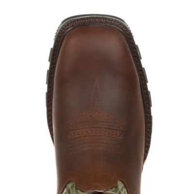 Image showing  Men's Maverick XP Waterproof Western Work Boots, Oiled Brown and Forest Green