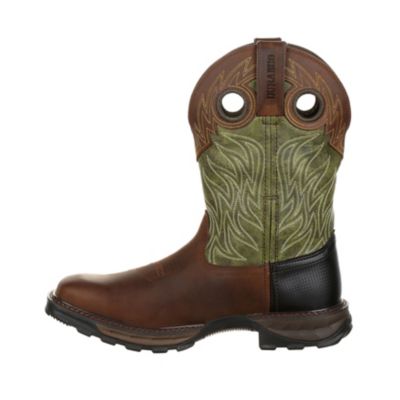 Image showing  Men's Maverick XP Waterproof Western Work Boots, Oiled Brown and Forest Green