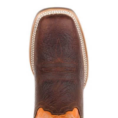 Image showing 2 th Durango Men's Rebel Pro Orange Western Boots, Bay Brown/Monarch Orange