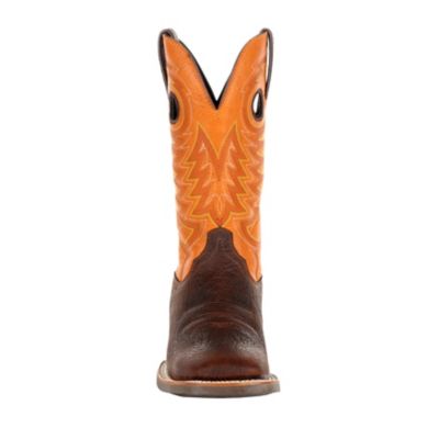 Image showing 3 th Durango Men's Rebel Pro Orange Western Boots, Bay Brown/Monarch Orange