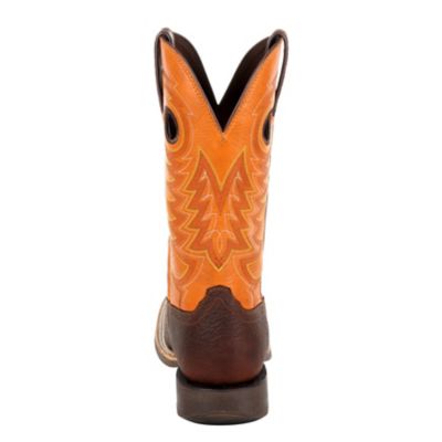 Image showing 5 th Durango Men's Rebel Pro Orange Western Boots, Bay Brown/Monarch Orange