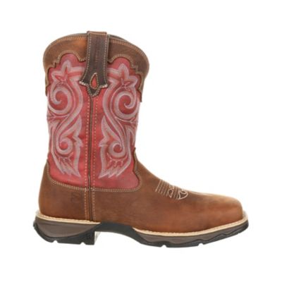 Image showing  Women's Briar Brown Rebel Western Work Boots, Briar Brown/Rusty Red