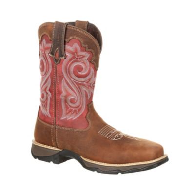 Durango Women's Briar Brown Rebel Western Work Boots, Briar Brown/Rusty Red