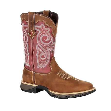 Durango Women's Lady Rebel Red Western Boots, Briar Brown/Rusty Red