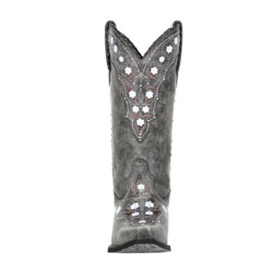 Image showing  Women's Crush Pewter Floral Western Boots, Pewter, DRD0361