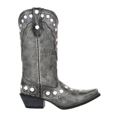 Durango Women's Crush Pewter Floral Western Boots, Pewter, DRD0361 