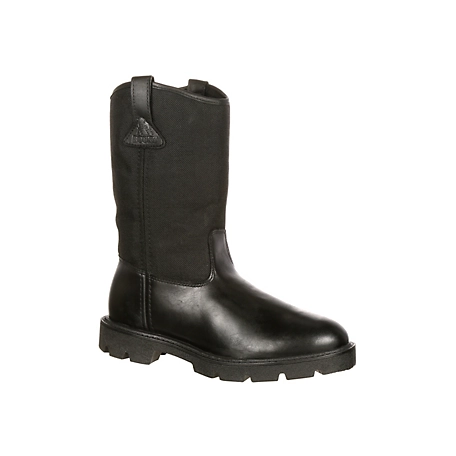 Rocky Men's Warden Pull-On Wellington Public Service Boots, Full-Grain leather, CORDURA Nylon