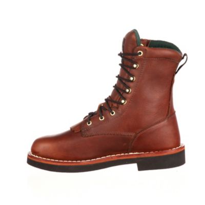 Image showing 6 th Georgia Boot Men's Farm and Ranch Round Toe Lacer Work Boots, 8 in.