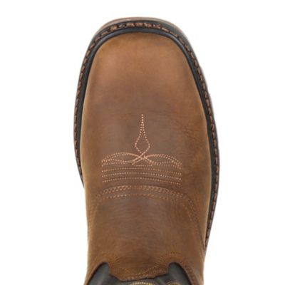 Image showing 3 th Georgia Boot Men's Stitched Toe Carbo-Tec LT Waterproof Pull-On Work Boots, Black/Brown