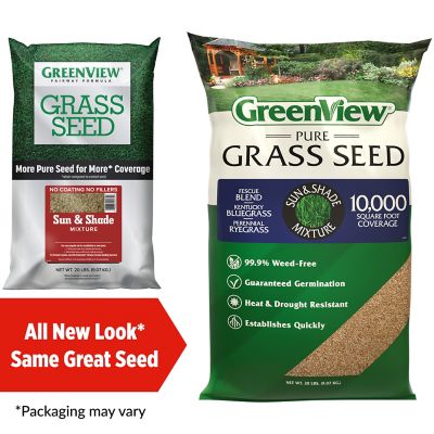 Image showing  Pure Grass Seed Sun & Shade Mixture, 20 lb. Bag - Covers up to 10,000 sq. ft.
