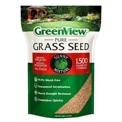 GreenView Pure Grass Seed Sunny Mixture, 3 lb. Bag - Covers up to 1,500 sq. ft.