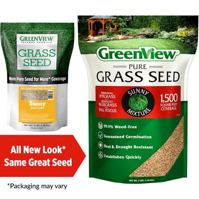 Image showing  Pure Grass Seed Sunny Mixture, 3 lb. Bag - Covers up to 1,500 sq. ft.