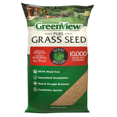 GreenView Pure Grass Seed Sunny Mixture, 20 lb. Bag - Covers up to 10,000 sq. ft.