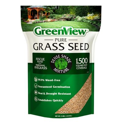 GreenView Pure Grass Seed Dense Shade Mixture, 3 lb. Bag - Covers up to 1,500 sq. ft.