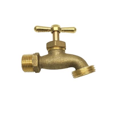 THEWORKS 1/2 in. MIP Inlet x 3/4 in. MHT Outlet Brass Threaded Hose Bibb