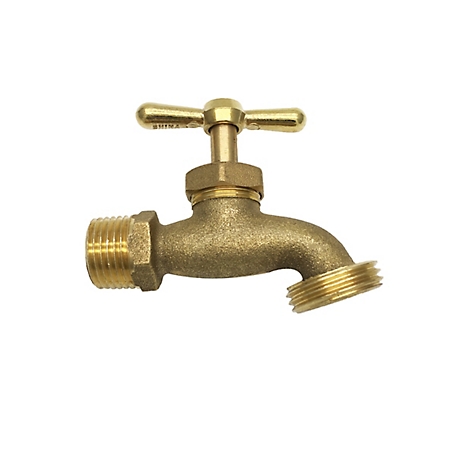 THEWORKS 1/2 in. MIP Inlet x 3/4 in. MHT Outlet Brass Threaded Hose Bibb