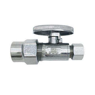 THEWORKS 1/2 in. CPVC Inlet x 3/8 in. OD Compression Outlet Brass Quarter-Turn Straight Stop Valve