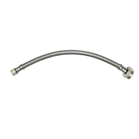 THEWORKS 12 in. 3/8 in. OD Compression x 7/8 in. Brass Nut Stainless-Steel Toilet Line