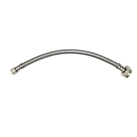 THEWORKS 20 in. 3/8 in. OD Compression x 7/8 in. Brass Nut Stainless-Steel Toilet Line