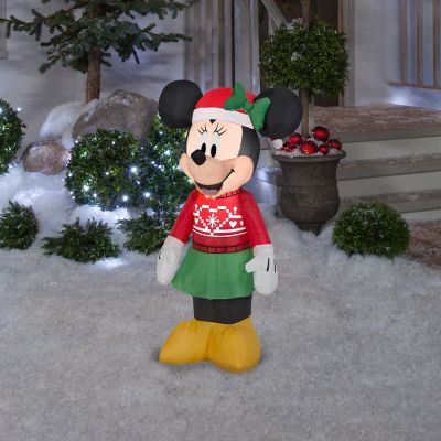Image showing  42 in. Outdoor Minnie in Ugly Sweater Inflatable Christmas Decoration