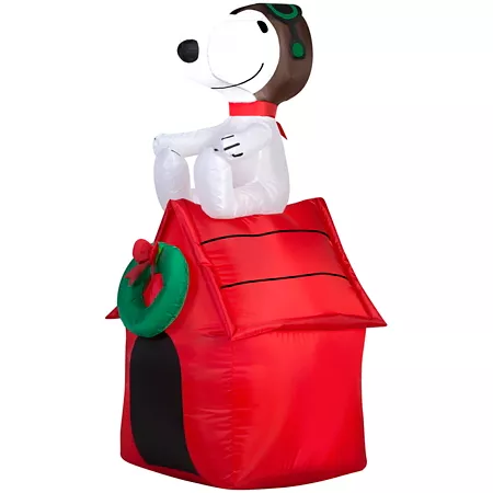 Gemmy Airblown Snoopy on Inflatable House Decor Garden Art & Statues