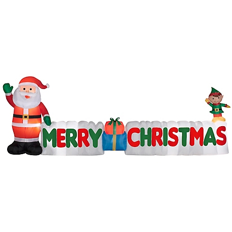 Gemmy Airblown Merry Christmas Sign Inflatable Decor