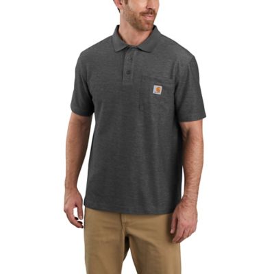 Carhartt Men's Short-Sleeve Contractor's Work Pocket Polo Shirt Heavy duty polo shirt