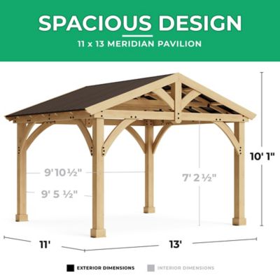 Image showing 8 th Yardistry 11 ft. x 13 ft. Carolina Pavilion